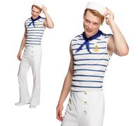 Uomo Francese Sailor Costume Navy Uniforme Capitano Adulto Costume Sexy