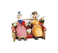 Uomo fumante nonna e il nonno sul divano, 13 cm di altezza, originale Monti M...