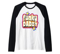 Uomo Funky Vintage Retro anni '70 Funky Daddy Disco Dancer Maglia con Maniche Raglan