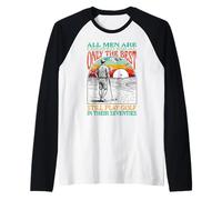 Uomo Funny 70th Birthday Golf Dad Play Seventies Golfer Golfing Maglia con Maniche Raglan