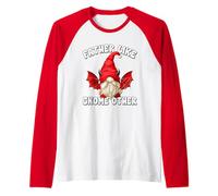 Uomo Funny Devil Wings Red Fathers Day GNOME Dad Graphic Grandpa Maglia con Maniche Raglan