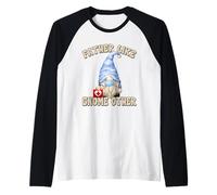 Uomo Funny ER Nurse GNOME Graphic for Men And Emergency Nurse Dad Maglia con Maniche Raglan