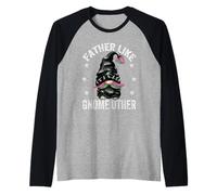 Uomo Funny Pun for Men And Punk Rock Dad with Rainbow Beard GNOME Maglia con Maniche Raglan