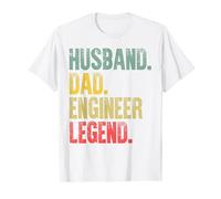 Uomo Funny Vintage Shirt Husband Dad Engineer Legend Retro Maglietta