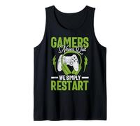 Uomo Gamers Never Quit We Simply Restart Funny Video Game Lovers Canotta