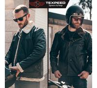 Uomo Giacca IN Vera Pelle Pelliccia Finta Cappotto Raf Aviatore Volo Bomber B3