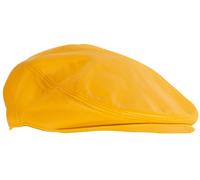 Uomo Giallo Cappello Piatto Pelle Peaky Blinders Basco Strillone Golf Cabbie Cap