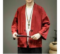 Uomo Giapponese Kimono Cardigan Manica Lunga Yukata Giacca Vintage