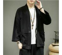 Uomo Giapponese Kimono Cardigan Manica Lunga Yukata Giacca Vintage