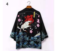 Uomo Giapponese Kimono Coat Lungo Yukata Robe Aperto Cardigan