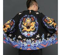 Uomo Giapponese Yukata Giacca Kimono Vintage Maglia Larga Drago Cinese Moda