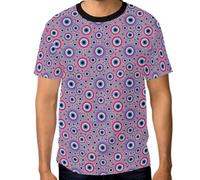 Uomo Girocollo Manica Corta Top Supporto Lavatrice, Evil Eye, XL