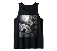Uomo Golden Retriever papà Luna Piena Divertente Horror Graphic Selfie Canotta