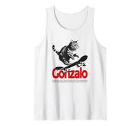 Uomo GONZALO - Nome ragazzo simpatico con gatto e skateboard Canotta