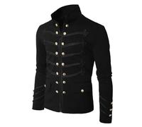 Uomo Gothic Frack Cappotto Steampunk Uomo Uniforme Rinascimentale Trench Coat Vittoriano Palazzo Abito Medievale Vintage Giacca Risvolto Cappotti Costumi da Gentiluomo Costumi Halloween Giacca Pirata