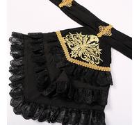 Uomo Gotico Camicia Nera Top Rinascimento Vittoriano Steampunk a Balze Costume