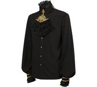 Uomo Gotico Maglia Rinascimento Vittoriano Steampunk Increspatura Costume Moda