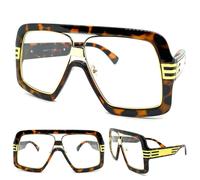 Uomo Grande Rétro Hip Hop Rapper Pimp Stile Lenti Trasparenti Occhiali da Vista