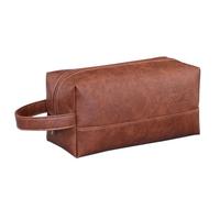 Uomo grande spazio di archiviazione borsa da cultura,chiusura lampo uomo portatile toilette borsa di qualità sacchetto di lavaggio con impermeabile, marrone, taglia unica, borsa toilette uomo
