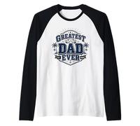 Uomo Greatest Dad Ever Nautical Captain Fathers Apprezzamento Maglia con Maniche Raglan