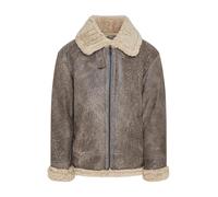 Uomo Grigio B3 RAF Montone Shearling Volante Pelle Aviatrice Bomber Giacca