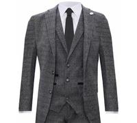 Uomo Grigio Chiaro 3 Pezzi Tweed Abito Pesce Lana Vintage Retrò Peaky Blinders