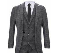 Uomo Grigio Chiaro 3 Pezzi Tweed Abito Pesce Lana Vintage Retrò Peaky Blinders