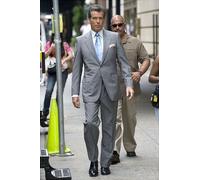 Uomo Grigio Righe Abito Moda Firmato Matrimonio Casual Cena (Giacc Pantaloni)