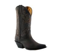 Uomo Grinders BUFFALO Stivaletti IN Pelle Marrone Slip On Western Cowboy Stivali