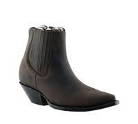 Uomo Grinders Marrone MUSTANG Stivali IN Pelle Slip On Cowboy Chelsea Caviglia