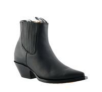 Uomo Grinders Nero MUSTANG Stivali IN Pelle Slip On Cowboy Chelsea Caviglia