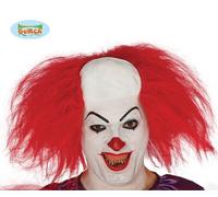 Uomo Halloween Costume Clown Parrucca & Accessorio Capelli Rosso Circo Nuovo Fg