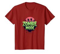 Uomo Halloween Zombie Mode Spooky Undead Graphic Maglietta, Bambini, Mirtillo Rosso, 12 Anni
