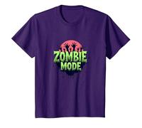 Uomo Halloween Zombie Mode Spooky Undead Graphic Maglietta, Bambini, Viola, 2 Anni