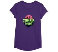 Uomo Halloween Zombie Mode Spooky Undead Graphic Maglietta, Ragazze, Viola, XS