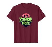 Uomo Halloween Zombie Mode Spooky Undead Graphic Maglietta, Uomo, Bordeaux, XXL