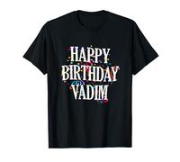 Uomo Happy Birthday Vadim First Name Boys Colorful Bday Maglietta