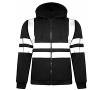 Uomo Hi Vis Felpa Fluorescente Lavoro Sicurezza Zip Pullover Sopra S AD 5XL