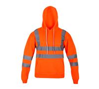 Uomo Hi Vis Felpa Fluorescente Lavoro Sicurezza Zip Pullover Sopra S AD 5XL
