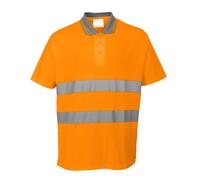 Uomo Hi-Viz Cotone Comfort Polo 40 + Upf Qualificato Assorbimento Umidità