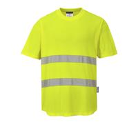 Uomo Hi-Viz Cotone Rete Inserto T-Shirt 40 + Upf Qualificato Umidità Stoffa
