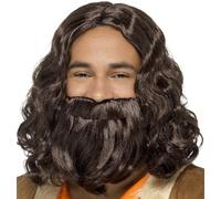 Uomo Hippy O Gesù Costume Parrucca E Barba Set Parrucca Kit By Smiffys