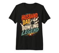 Uomo Husband Dad Bowling Legend Funny Bowler Father Maglietta Premium