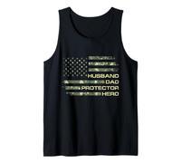 Uomo Husband Dad Protector Hero for Christmas Camo American Flag Canotta