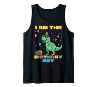 Uomo I Am The Birthday Boy Trex Dino Party Family Match Ragazzi Bambini Canotta