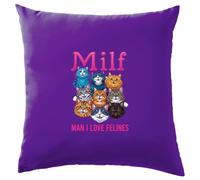 Uomo i Love Donna Milf - Cuscino - Gatto Carino Divertente Pazzo
