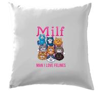 Uomo i Love Donna Milf - Cuscino - Gatto Carino Divertente Pazzo