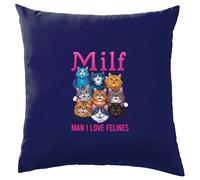 Uomo i Love Donna Milf - Cuscino - Gatto Carino Divertente Pazzo