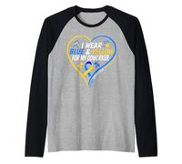 Uomo I Wear Blue And Yellow for My Coworker - Down Syndrome 2026 Maglia con Maniche Raglan