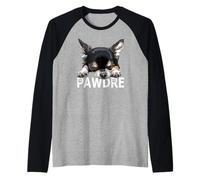 Uomo Il cane padre bianco e nero Chihuahua papà Chiwawa amante Maglia con Maniche Raglan